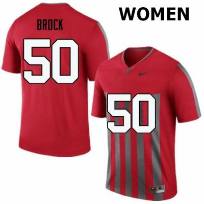Women's Ohio State Buckeyes #50 Nathan Brock Throwback Nike NCAA College Football Jersey Freeshipping YHB3444AV